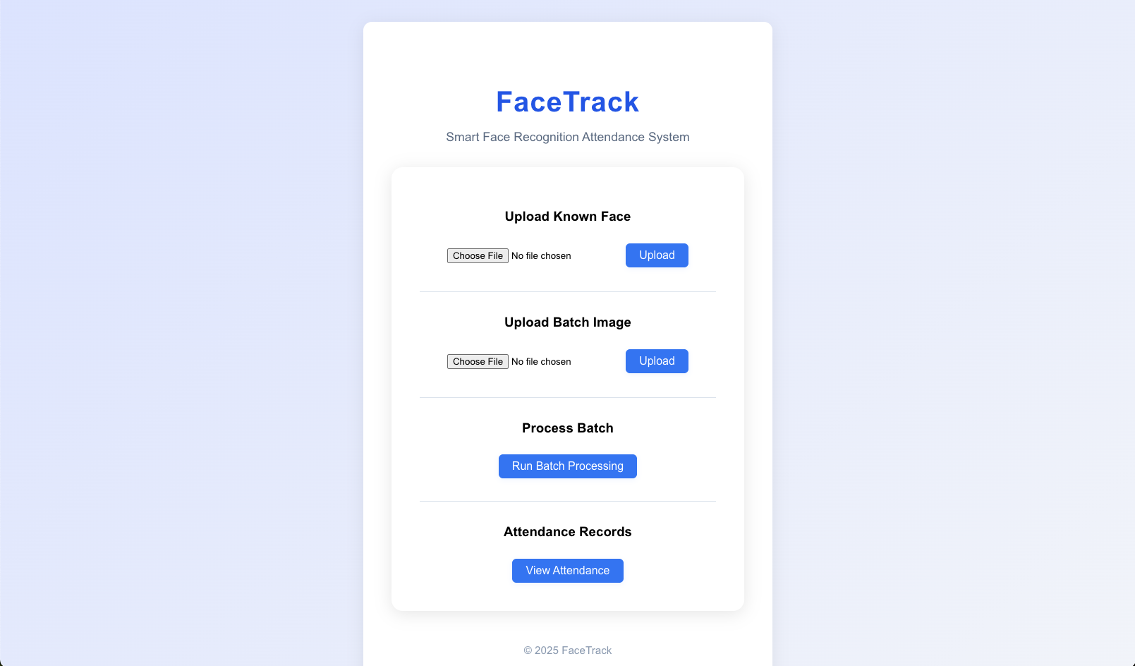 FaceTrack: Smart Face Recognition Attendance System